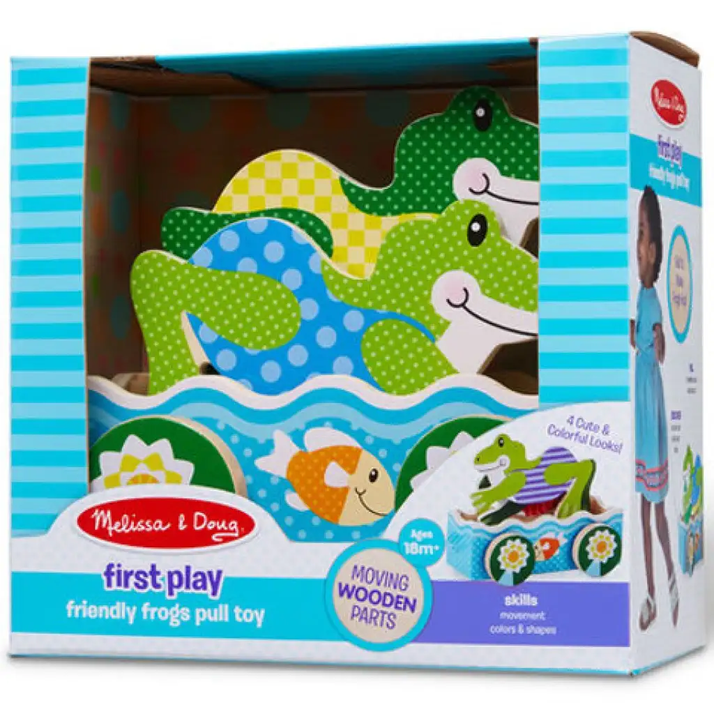 Žabie preteky, drevená hračka na ťahanie - Melissa & Doug