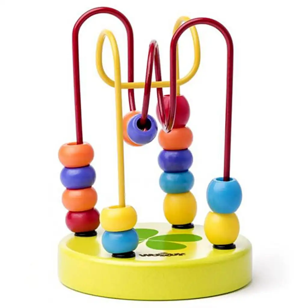 Zelená motorická drevená hračka pre najmenších