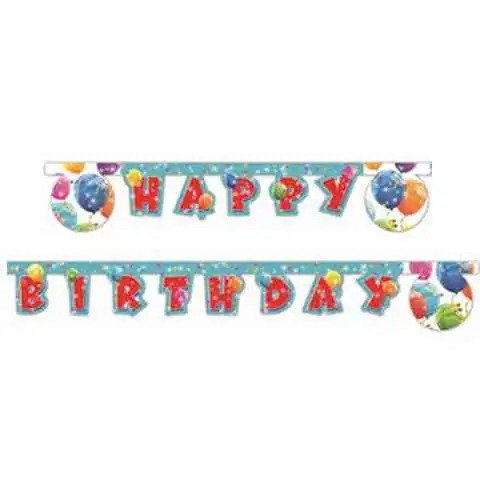 Žiariace balóny nápis Happy Birthday 300 cm