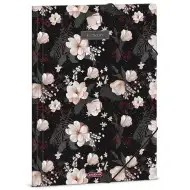 Ars Una: Flowery Black virágos gumis mappa A/4