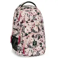 Ars Una: Flowery Pink virágos AU-2 iskolatáska, hátizsák 32x46x22cm