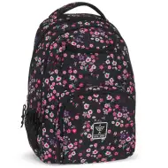 Ars Una: Pearl Blossom Black virágos AU-6 iskolatáska, hátizsák 34x45x26cm