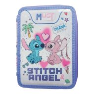 Must: Disney Stitch&Angel emeletes töltött tolltartó 15x5x21cm