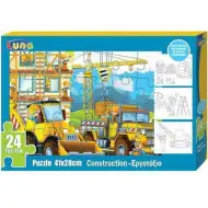 Építkezés puzzle 24db-os és három színezhető poszter