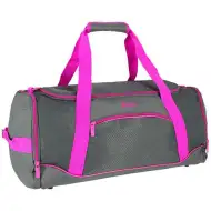 Spirit: Gym sporttáska neon pink-szürke 20x51x23cm
