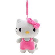 Hello Kitty plüss táskaklipp, 12 cm - rózsaszín