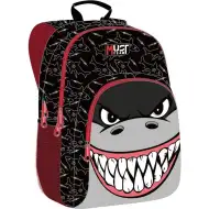 Luna: Must Team cápás lekerekített 3 rekeszes iskolatáska, hátizsák 32x18x43cm
