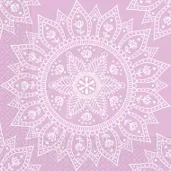 Mandala lila-fehér papírszalvéta szett – 2 rétegű, 33x33 cm, 20db