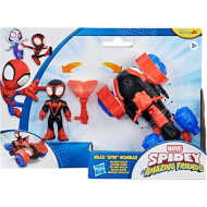 Póki és csodálatos barátai: Miles Morales figura Techno-Racer járművel - Hasbro