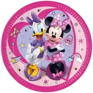 Minnie egér és Daisy mintás rózsaszín papírtányér 8db-os szett 23cm
