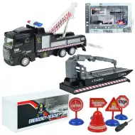 City Truck: Átalakítható lendkerekes mentőcsapat teherautó jelzőtáblákkal 19cm
