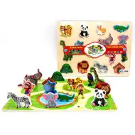 Állatos fa formaillesztő kétoldalú puzzle