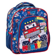 Luna: Must Team Monster Truck mintás lekerekített 2 rekeszes ovis hátizsák 27x10x31cm