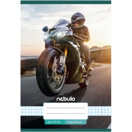 Nebulo: Tűzött versenymotor mintás kockás füzet 27-32 A/5
