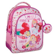 Luna: Must Team Disney hercegnős lekerekített 3 rekeszes iskolatáska, hátizsák 32x18x43cm