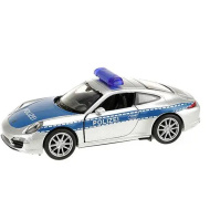 Welly: Porsche 911 rendőrségi fém kisautó modell 11cm