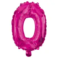 Számos fólia lufi pink színben – 0-ás szám 96cm