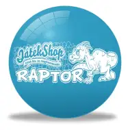 Raptor dinoszauruszos kék gumilabda 22cm-es