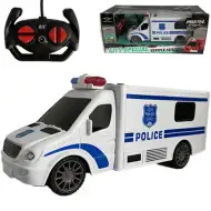 RC Távirányítós rendőr kisbusz fény és hang effektekkel 1:18-as méretarány 20cm