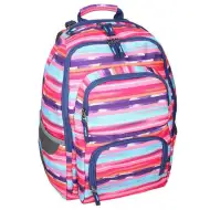 Spirit: E-Bag színes csíkos lekerekített iskolatáska, hátizsák 46x34x22cm