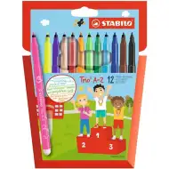 Stabilo: Trio A-Z színes filctoll szett 12db-os