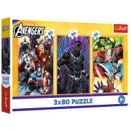 Bosszúállók akciódús napja 3x80db-os puzzle - Trefl