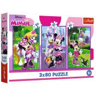 Disney: Minnie egér és barátai 3x80db-os puzzle - Trefl