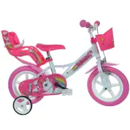 Unikornis rózsaszín-fehér gyerek bicikli 12-es méretben - Dino Bikes kerékpár
